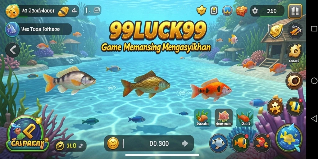 Tampilan gameplay seru dalam 99LUCK99 dengan aksi memancing yang mendebarkan.