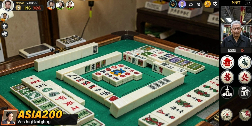 Screenshot gameplay ASIA200 menampilkan level Mahjong yang menantang dan menarik.