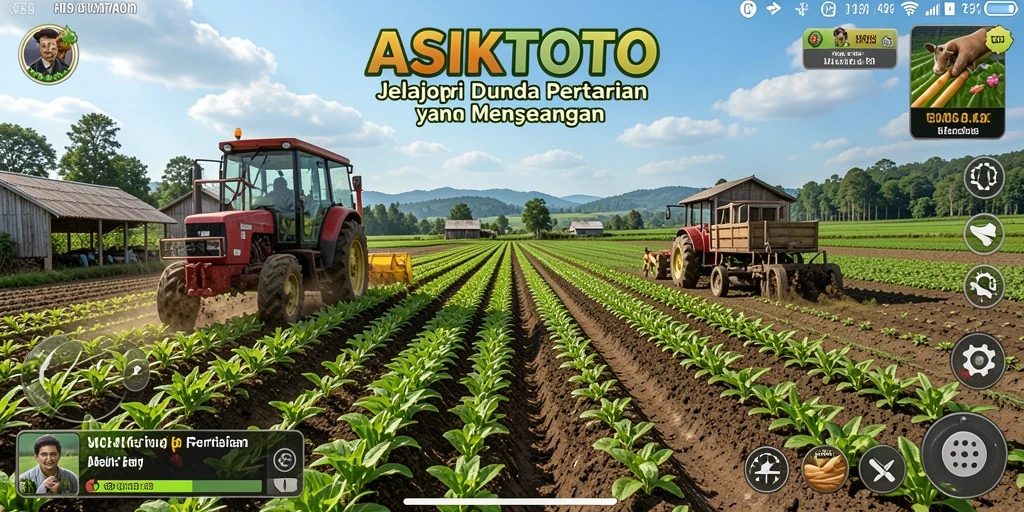 Tangkapan layar gameplay ASIKTOTO yang menggambarkan aktivitas bertani.