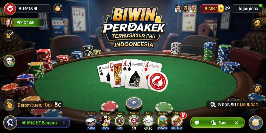 Screenshot gameplay BIWIN yang menampilkan aksi Poker yang mendebarkan.