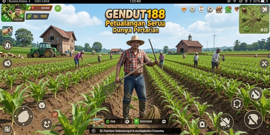 Tangkapan layar menunjukkan gameplay bertani yang menyenangkan dalam GENDUT188.