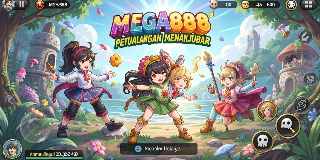 Tampilan gameplay seru dari MEGA888 dengan karakter Anime ikonik.