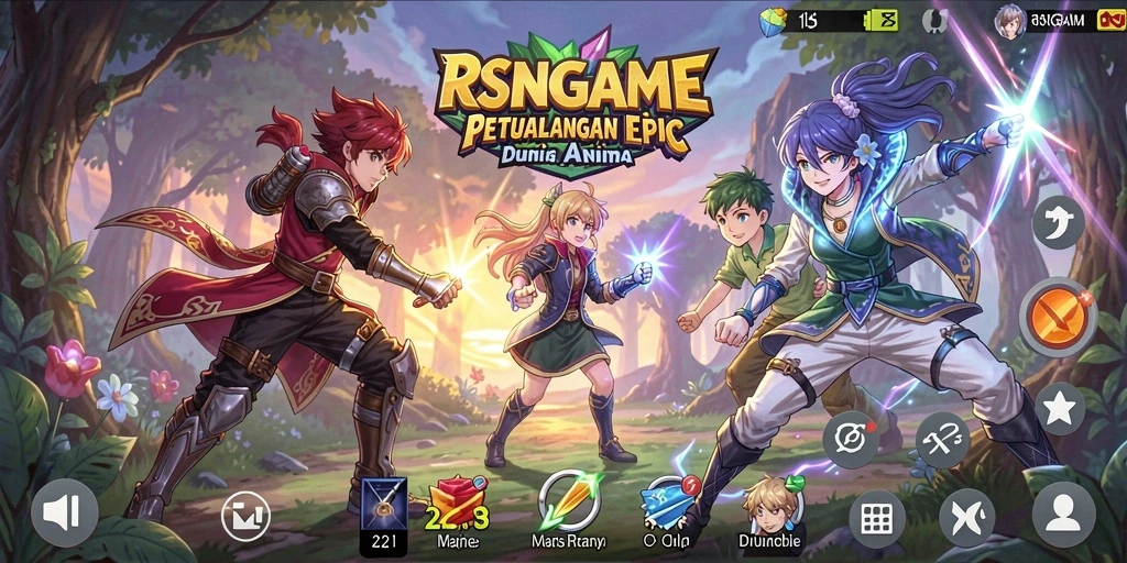 Tampilan gameplay RSNGAME yang menakjubkan dan penuh warna.