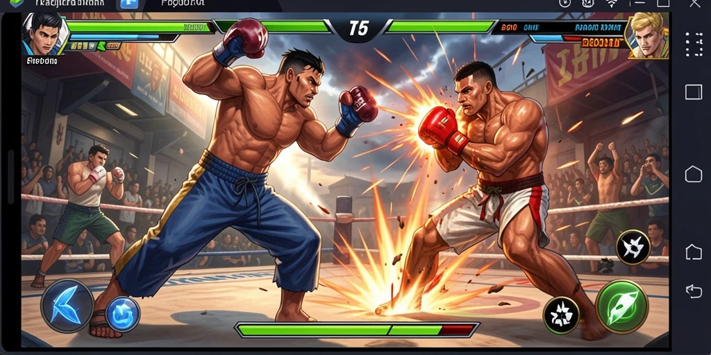 Tampilan gameplay T6 yang mendebarkan dalam laga Fighting.