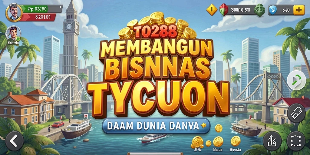 Screenshot utama TO288 menunjukkan strategis membangun bisnis Tycoon.