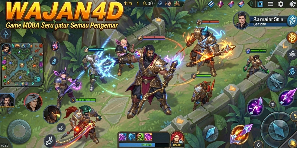 Tampilan gameplay seru dari WAJAN4D dengan berbagai karakter.